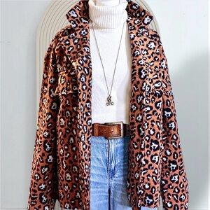 SIMPLY SOUTHERN LEOPARD PRINT SHACKET LARGE